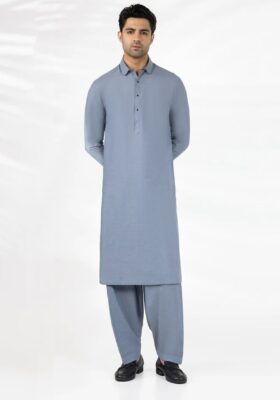 Light Grey Cotton Kameez Shalwar