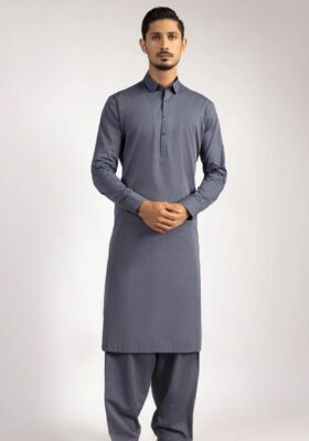 Denim Blue Cotton Kameez Shalwar
