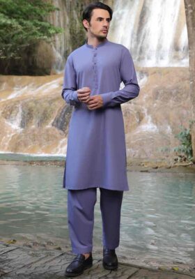 Blue Cotton Kameez Shalwar