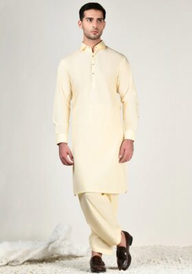 White Blended Kameez Shalwar