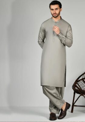 Brown Cotton Kameez Shalwar