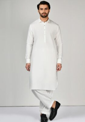 White Cotton Kameez Shalwar