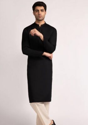 Black Blended Kurta Trousers