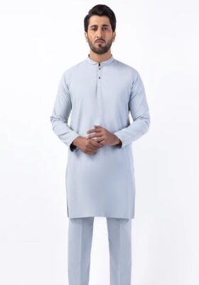 Light Grey Blended Kurta Trousers