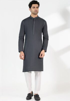 Grey Cotton Kurta