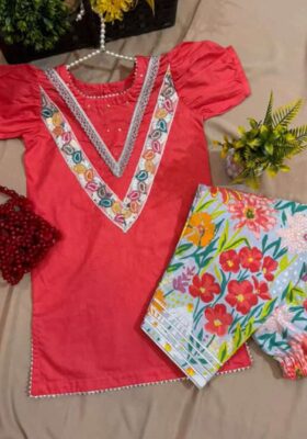 Girls Orange Farshi Shalwar