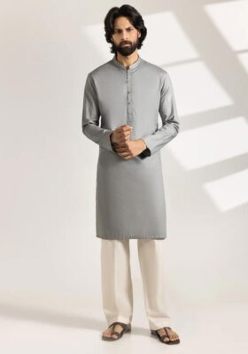 Grey Cotton Kurta