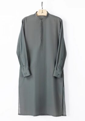 Geenish Grey Blended Kurta