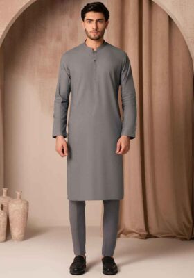 Grey Cotton Kurta