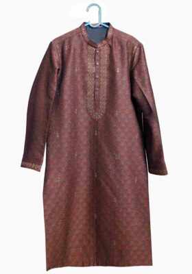 Maroon Blended Kurta