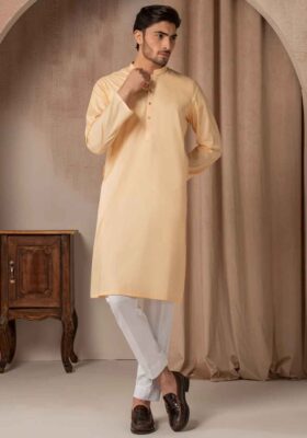 Peach Cotton Kurta