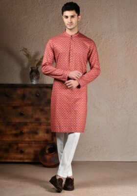 Pink Cotton Kurta