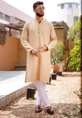 Beige Cotton Kurta