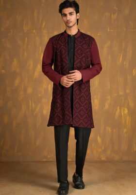 Red Cotton Kurta