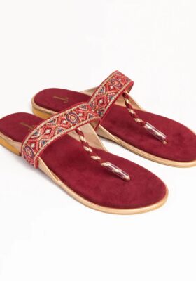 Red Suede Chappal