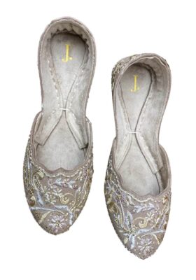 Purple Raw Silk Khussa