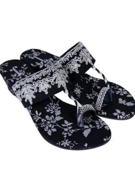 Black Silk Chappal