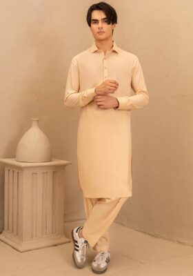Peach Blended Kameez Shalwar