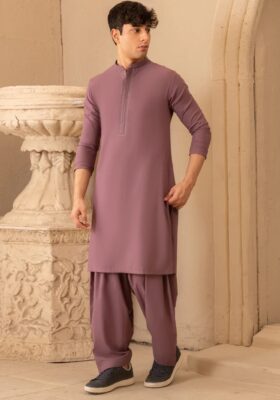 Purple Blended Kameez Shalwar