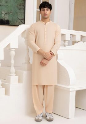 Peach Blended Kameez Shalwar
