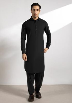 Black Blended Kameez Shalwar