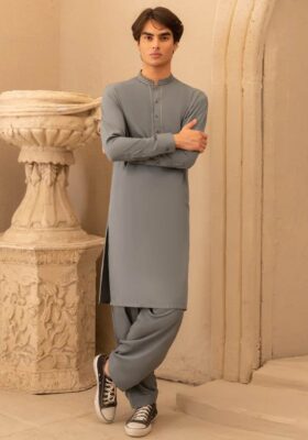 Dark Cyan Blended Kameez Shalwar