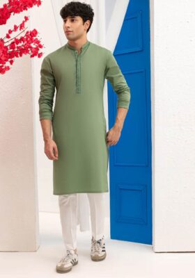 Green Cotton Kurta