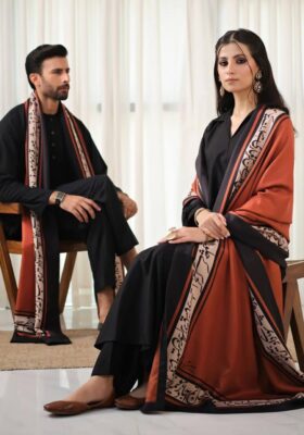 Hayaat (Life) Shawl - Rustic Orange