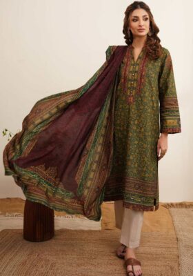 Zarf (Capacity) Odhni - Green & Maroon