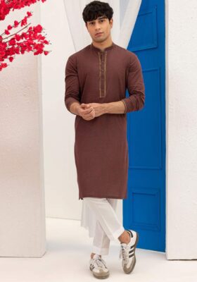 Red Cotton Kurta