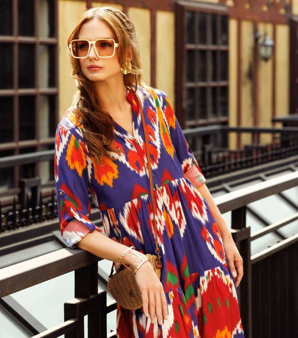 1-Piece-Raw-Silk-Frock-(FR1051)-3 - 1world Fashion