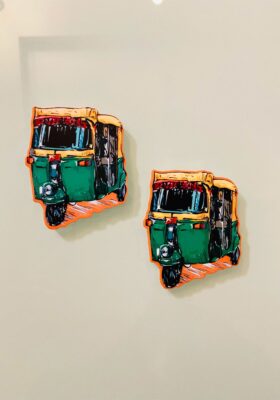 Green Rickshaw Fridge Magnet