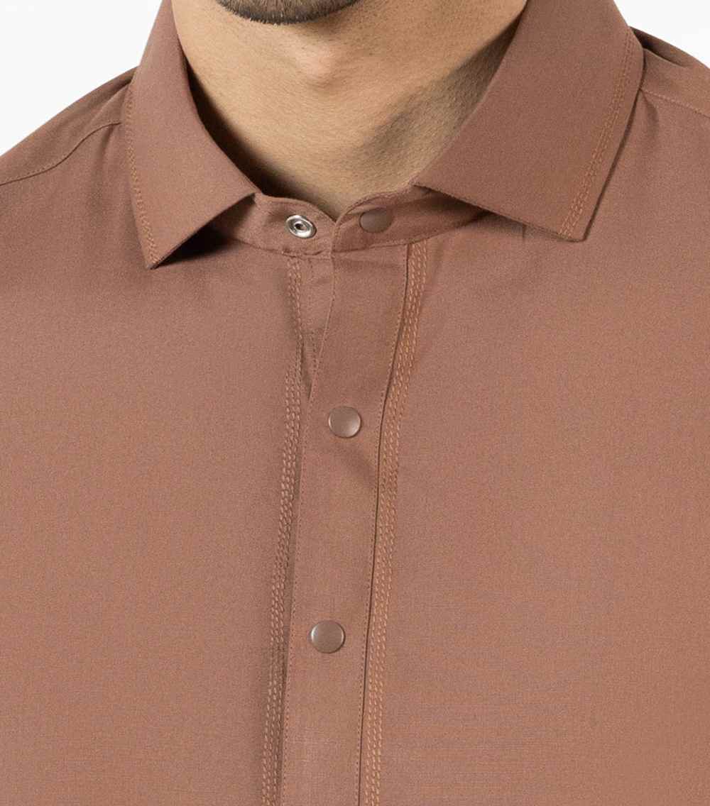 Brown-Blended-Kameez-Shalwar-3 - 1world Fashion