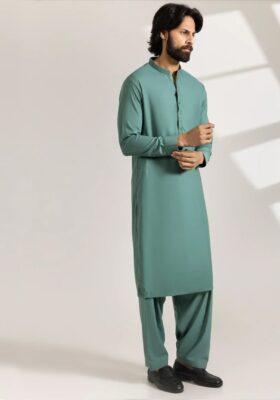 Green Blended Kameez Shalwar