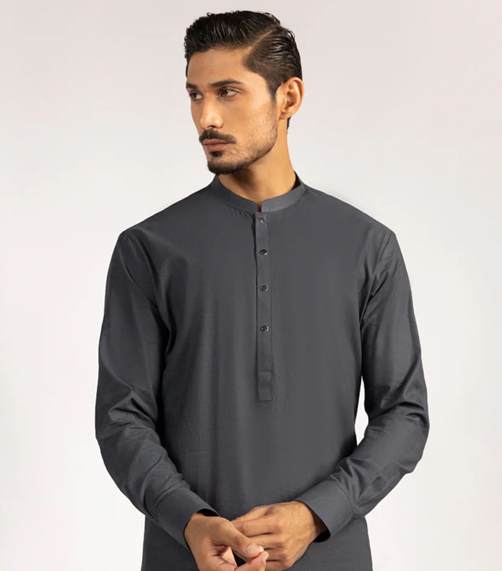 Grey-Cotton-Kameez-Shalwar-2 - 1world Fashion