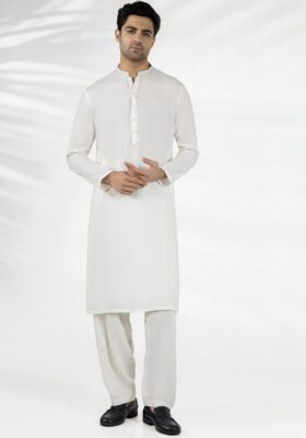Off White Blended Kameez Shalwar