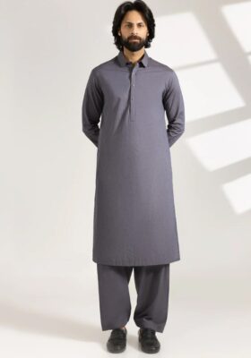 Purple Cotton Kameez Shalwar
