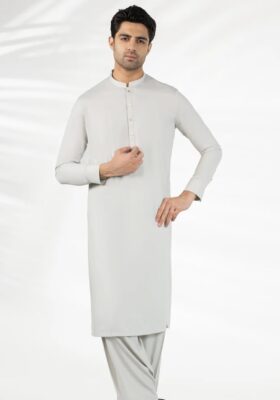 Smoke Grey Blended Kameez Shalwar