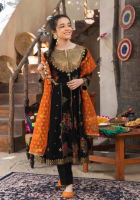 Black Pishwaas with Pouch