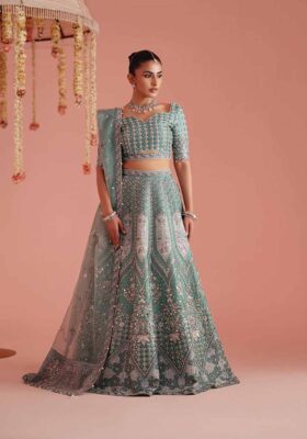 Mermaid Color Block Lehnga Choli & Dupatta