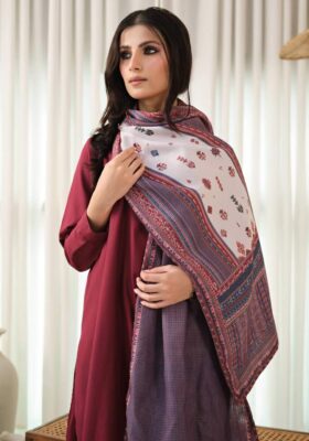 Aghaaz Stole - Maroon & Blue