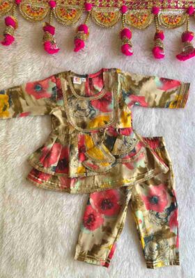 Girls Pink Floral Afghani Pants