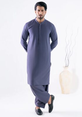 Purple Blended Kameez Shalwar