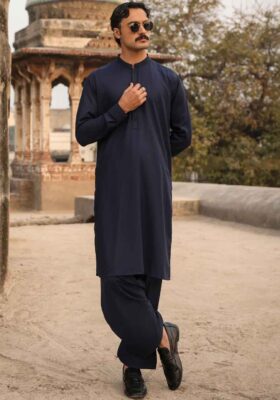 Blue Blended Kameez Shalwar