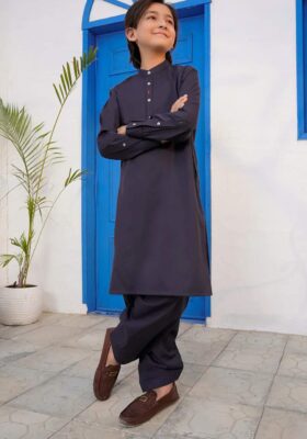 Grey Blended Kameez Shalwar