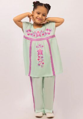 Green Dobby 2Pc Stitched