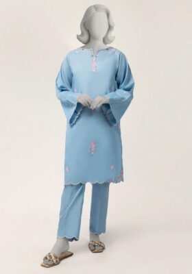 Blue Lawn 3Pc Stitched