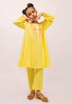 Yellow Dobby 2Pc Stitched