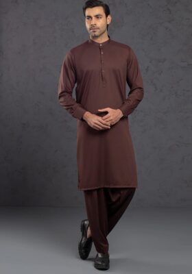 Maroon Blended Kameez Shalwar