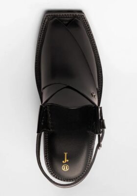 Shiny Black Peshawari Sandals